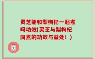 灵芝能和梨枸杞一起煮吗功效(灵芝与梨枸杞同煮的功效与益处！)