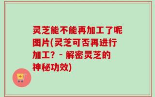 灵芝能不能再加工了呢图片(灵芝可否再进行加工？- 解密灵芝的神秘功效)