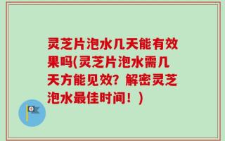 灵芝片泡水几天能有效果吗(灵芝片泡水需几天方能见效？解密灵芝泡水最佳时间！)