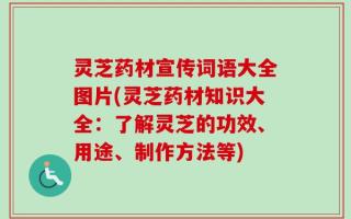 灵芝药材宣传词语大全图片(灵芝药材知识大全：了解灵芝的功效、用途、制作方法等)