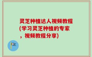 灵芝种植达人视频教程(学习灵芝种植的专家，视频教程分享)
