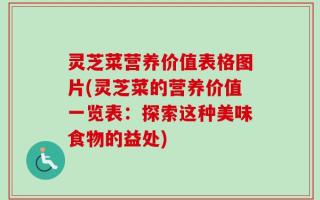 灵芝菜营养价值表格图片(灵芝菜的营养价值一览表：探索这种美味食物的益处)