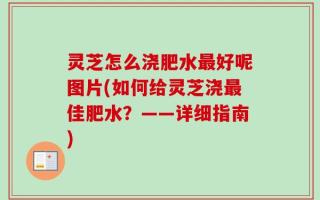 灵芝怎么浇肥水最好呢图片(如何给灵芝浇最佳肥水？——详细指南)