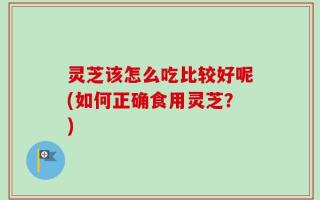 灵芝该怎么吃比较好呢(如何正确食用灵芝？)