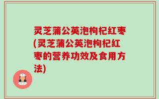 灵芝蒲公英泡枸杞红枣(灵芝蒲公英泡枸杞红枣的营养功效及食用方法)