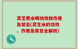 灵芝煮水喝功效和作用及禁忌(灵芝水的功效、作用及禁忌全解析)