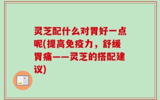 灵芝配什么对胃好一点呢(提高免疫力，舒缓胃痛——灵芝的搭配建议)