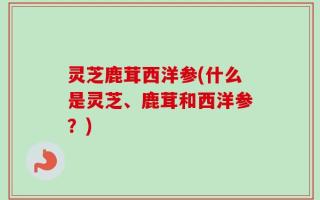 灵芝鹿茸西洋参(什么是灵芝、鹿茸和西洋参？)