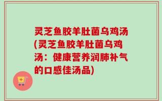 灵芝鱼胶羊肚菌乌鸡汤(灵芝鱼胶羊肚菌乌鸡汤：健康营养润肺补气的口感佳汤品)