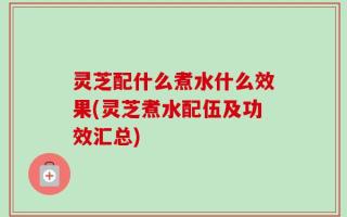 灵芝配什么煮水什么效果(灵芝煮水配伍及功效汇总)