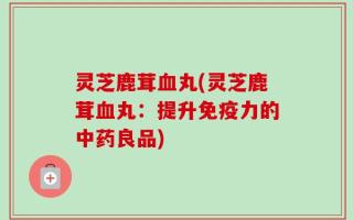 灵芝鹿茸血丸(灵芝鹿茸血丸：提升免疫力的中药良品)