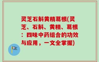 灵芝石斛黄精葛根(灵芝、石斛、黄精、葛根：四味中药组合的功效与应用，一文全掌握)