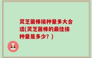 灵芝菌棒接种量多大合适(灵芝菌棒的最佳接种量是多少？)