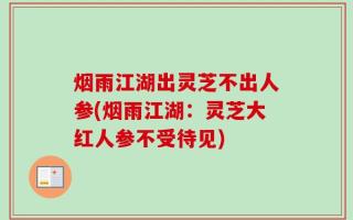 烟雨江湖出灵芝不出人参(烟雨江湖：灵芝大红人参不受待见)