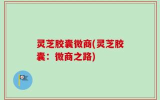 灵芝胶囊微商(灵芝胶囊：微商之路)