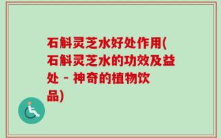 石斛灵芝水好处作用(石斛灵芝水的功效及益处 - 神奇的植物饮品)