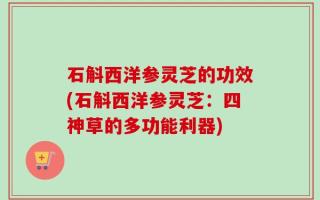 石斛西洋参灵芝的功效(石斛西洋参灵芝：四神草的多功能利器)