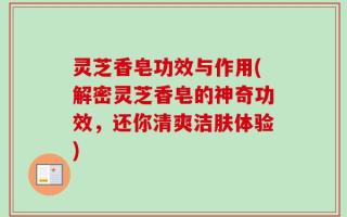 灵芝香皂功效与作用(解密灵芝香皂的神奇功效，还你清爽洁肤体验)