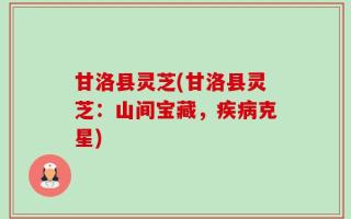 甘洛县灵芝(甘洛县灵芝：山间宝藏，疾病克星)