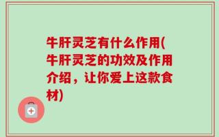 牛肝灵芝有什么作用(牛肝灵芝的功效及作用介绍，让你爱上这款食材)