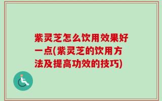 紫灵芝怎么饮用效果好一点(紫灵芝的饮用方法及提高功效的技巧)