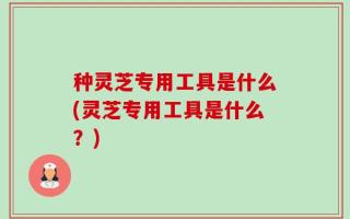 种灵芝专用工具是什么(灵芝专用工具是什么？)