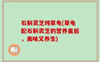 石斛灵芝炖草龟(草龟配石斛灵芝的营养皇后，美味又养生)