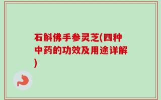 石斛佛手参灵芝(四种中药的功效及用途详解)