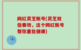 网红灵芝账号(灵芝双倍奏效，这个网红账号帮你重拾健康)