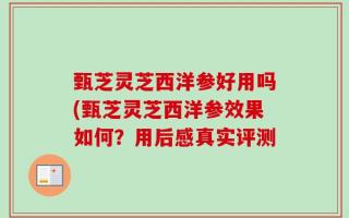 甄芝灵芝西洋参好用吗(甄芝灵芝西洋参效果如何？用后感真实评测