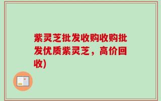 紫灵芝批发收购收购批发优质紫灵芝，高价回收)