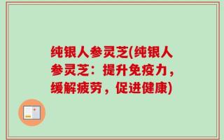 纯银人参灵芝(纯银人参灵芝：提升免疫力，缓解疲劳，促进健康)