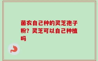 菌农自己种的灵芝孢子粉？灵芝可以自己种植吗