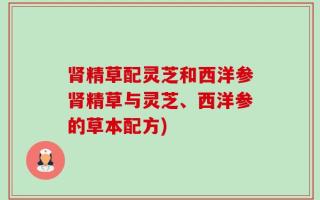 肾精草配灵芝和西洋参肾精草与灵芝、西洋参的草本配方)