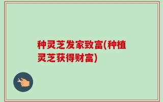 种灵芝发家致富(种植灵芝获得财富)