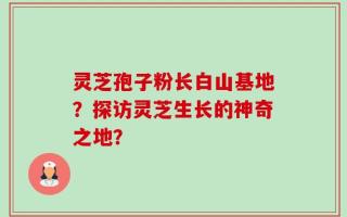 灵芝孢子粉长白山基地？探访灵芝生长的神奇之地？
