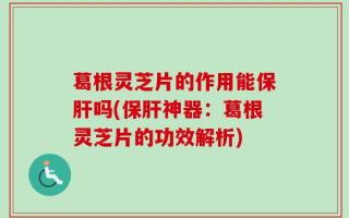 葛根灵芝片的作用能保肝吗(保肝神器：葛根灵芝片的功效解析)