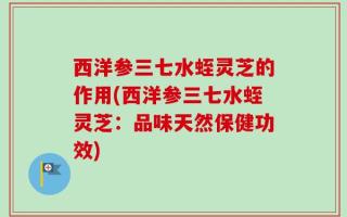 西洋参三七水蛭灵芝的作用(西洋参三七水蛭灵芝：品味天然保健功效)