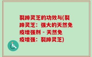 裂蹄灵芝的功效与(裂蹄灵芝：强大的天然免疫增强剂 - 天然免疫增强：裂蹄灵芝)