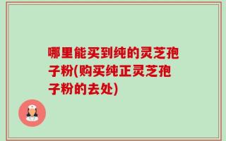 哪里能买到纯的灵芝孢子粉(购买纯正灵芝孢子粉的去处)