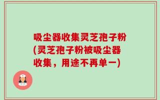 吸尘器收集灵芝孢子粉(灵芝孢子粉被吸尘器收集，用途不再单一)