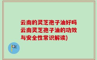 云南的灵芝孢子油好吗云南灵芝孢子油的功效与安全性常识解读)