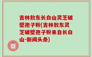 吉林敖东长白山灵芝破壁孢子粉(吉林敖东灵芝破壁孢子粉来自长白山-新闻头条)