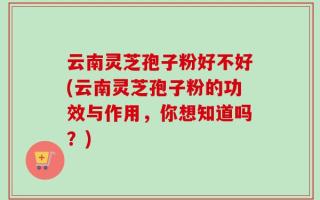 云南灵芝孢子粉好不好(云南灵芝孢子粉的功效与作用，你想知道吗？)