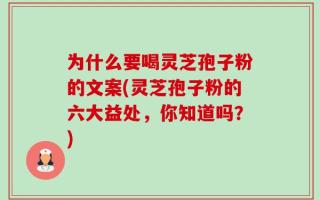 为什么要喝灵芝孢子粉的文案(灵芝孢子粉的六大益处，你知道吗？)