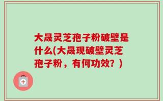 大晟灵芝孢子粉破壁是什么(大晟现破壁灵芝孢子粉，有何功效？)