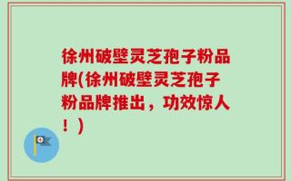 徐州破壁灵芝孢子粉品牌(徐州破壁灵芝孢子粉品牌推出，功效惊人！)