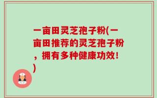 一亩田灵芝孢子粉(一亩田推荐的灵芝孢子粉，拥有多种健康功效！)