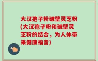 大汉孢子粉破壁灵芝粉(大汉孢子粉和破壁灵芝粉的结合，为人体带来健康福音)