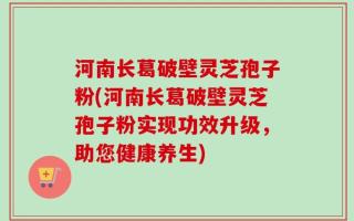 河南长葛破壁灵芝孢子粉(河南长葛破壁灵芝孢子粉实现功效升级，助您健康养生)